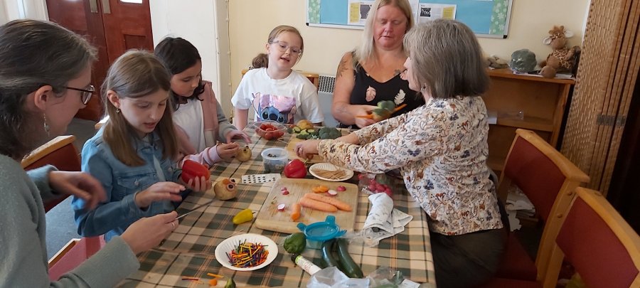 Messy Harvest at the Baptist Church